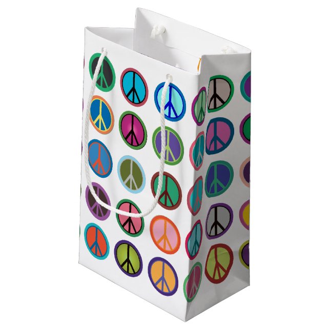 Petit Sac Cadeau Symboles de paix colorés (Dos Angle)