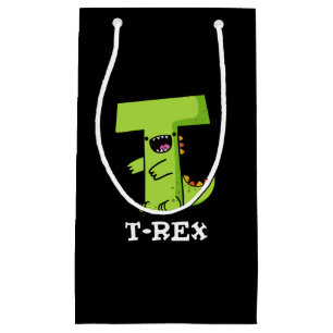 Petit Sac Cadeau T-Rex Funny Alphabet Dinosaure Pun Dark BG