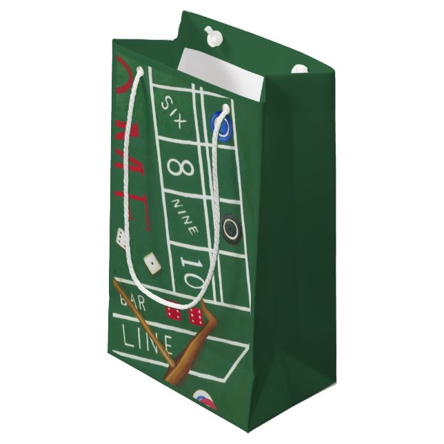 Petit Sac Cadeau Table Casino Craps avec chips et dés (Devant Angle)