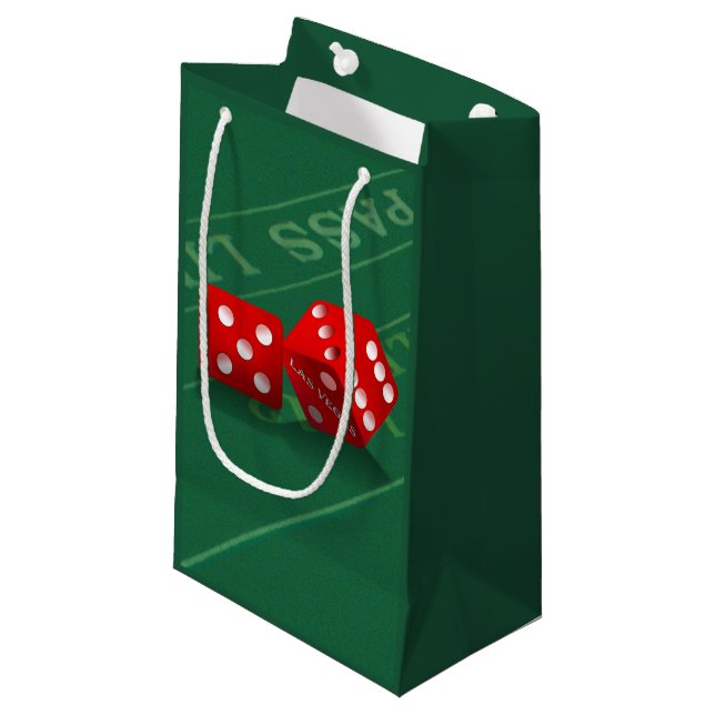 Petit Sac Cadeau Table de craps avec dés Las Vegas (Devant Angle)