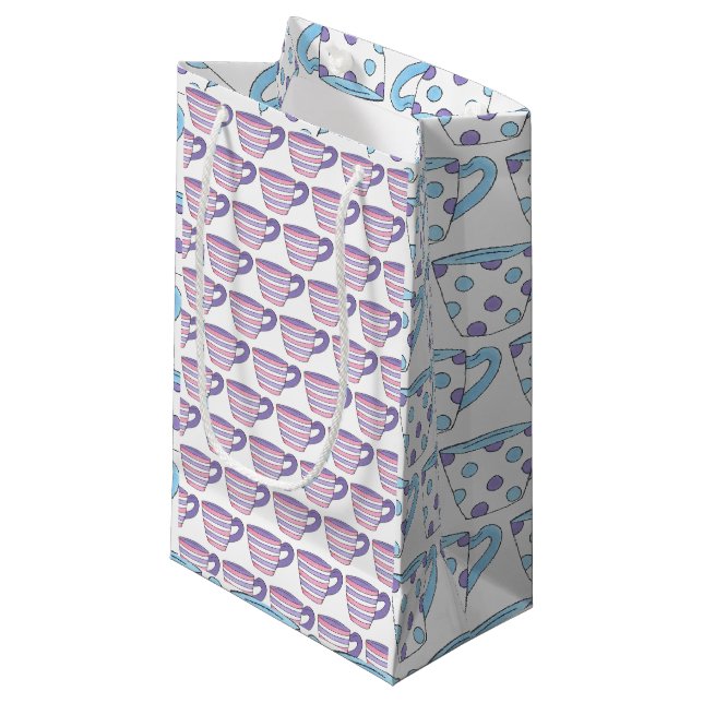 Petit Sac Cadeau Tea Party Tea Party Tea Party Pastel Tea Cup (Devant Angle)