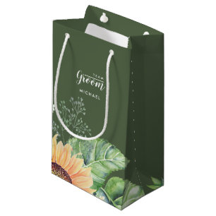 Petit Sac Cadeau Team Groom. Papier de peinture tournesol