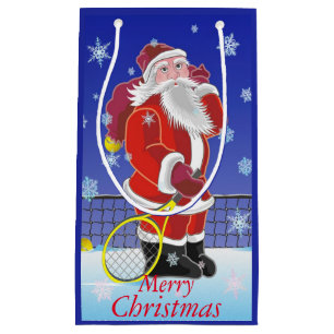 Petit Sac Cadeau Tennis Père Noël, Joyeux Noël,