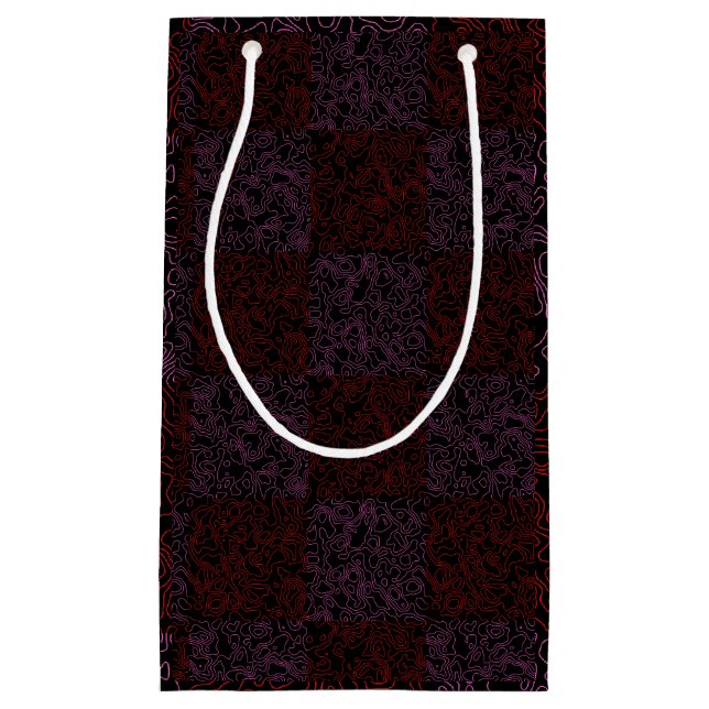 Petit Sac Cadeau Terrain Motif Rouge 01x4B Black BG (Devant)