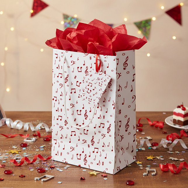 Petit Sac Cadeau Thème musical rouge (Créateur téléchargé)