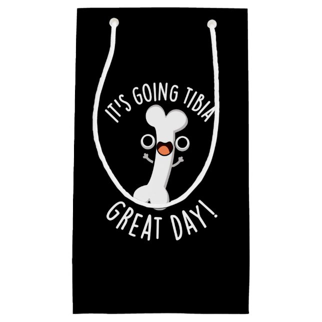 Petit Sac Cadeau Tibia Grand Jour Funny Bone Pun Dark BG (Devant)