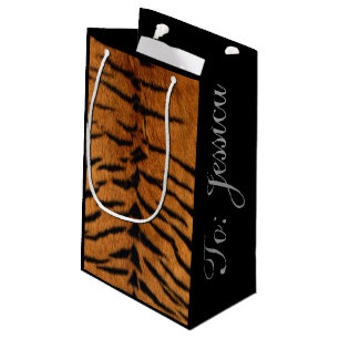 Petit Sac Cadeau Tigre de fourrure d'animal de la jungle tribale Im