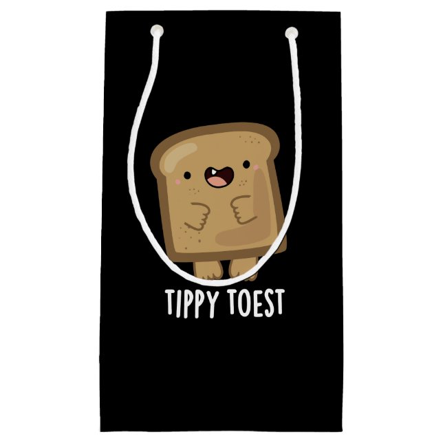 Petit Sac Cadeau Tippy Toest amusant Tippy Toe Toe Pun Dark BG (Devant)