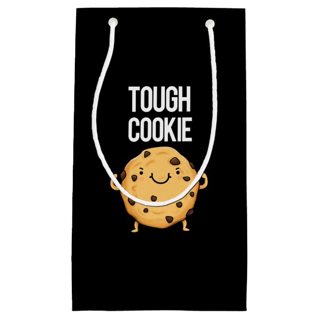 Petit Sac Cadeau Tough Cookie Funny Cookie Pun Dark BG (Devant)
