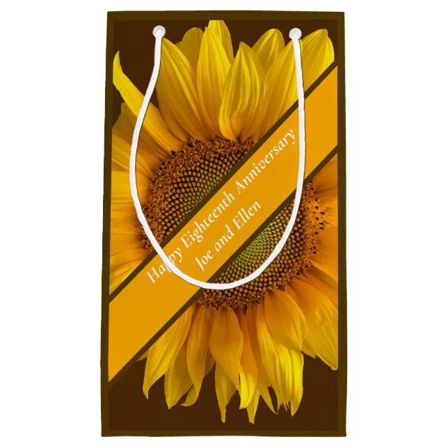 Petit Sac Cadeau Tournesol du 18e anniversaire (Devant)