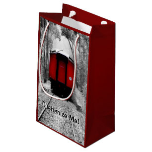 Petit Sac Cadeau Train à vapeur victorien de Caboose rouge