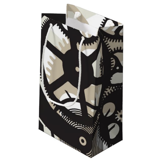 Petit Sac Cadeau Travail de roues de dent (Dos Angle)