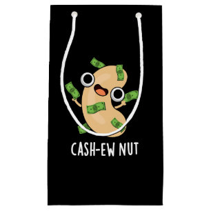 Petit Sac Cadeau Trésorerie Nut Funny Cashew Nut Pun Dark BG