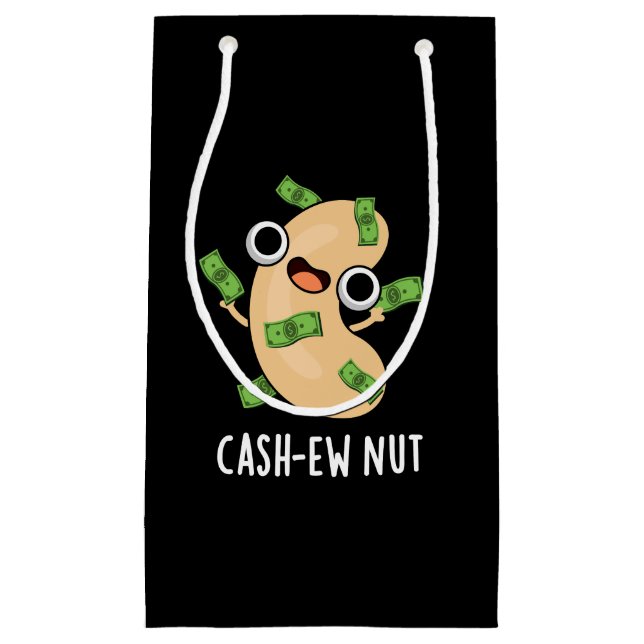 Petit Sac Cadeau Trésorerie Nut Funny Cashew Nut Pun Dark BG (Devant)