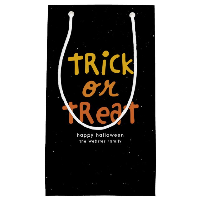Petit Sac Cadeau Trick ou traiter mignon fête d'Halloween personnal (Devant)