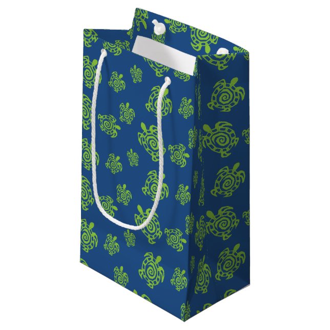 Petit Sac Cadeau Turtle Green et Blue Party Stups (Devant Angle)