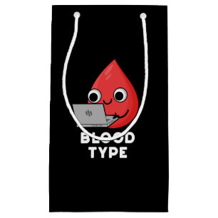 Petit Sac Cadeau Type de sang Funny Blood Drop Pun Dark BG