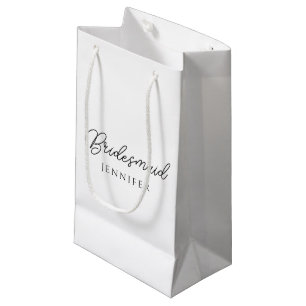 Petit Sac Cadeau Typographie personnalisée demoiselle d'honneur nom