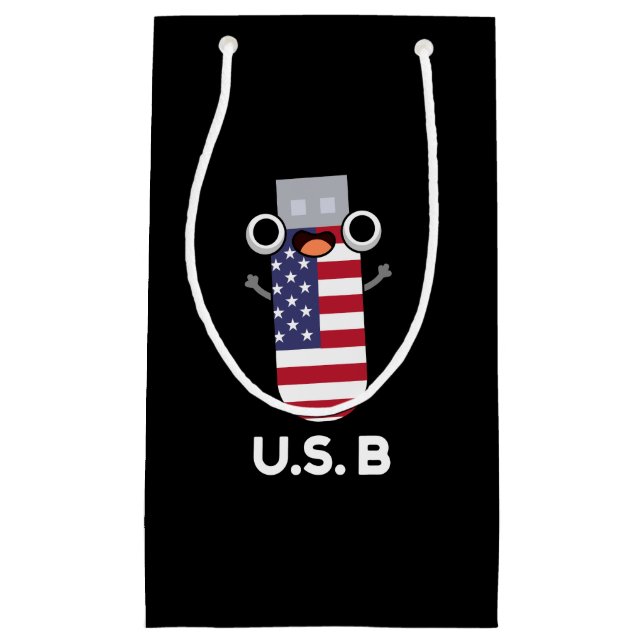 Petit Sac Cadeau US B Funny États-Unis Pun Dark BG (Devant)