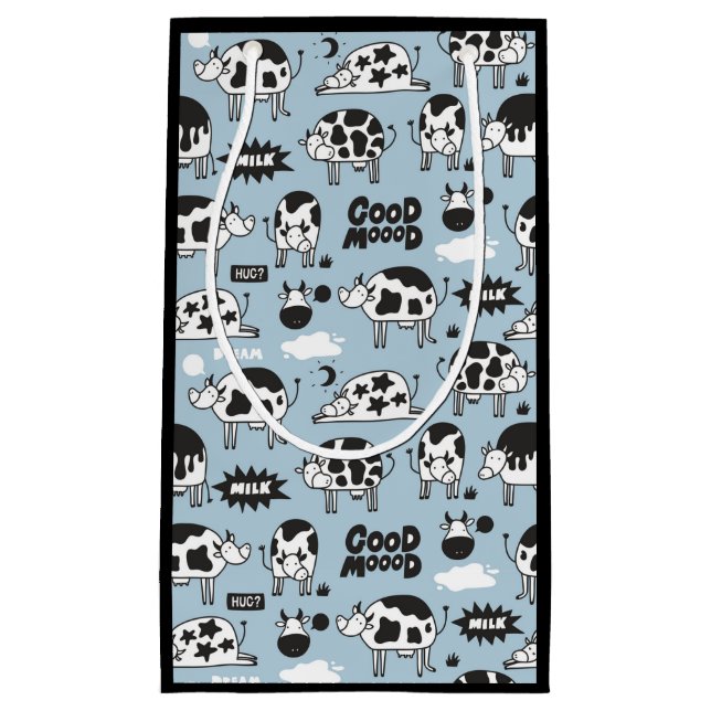 Petit Sac Cadeau Vache et lait (Devant)