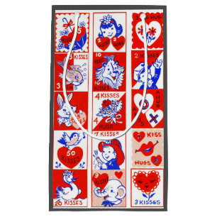 Petit Sac Cadeau Valentine Retro Love Hugs Motif