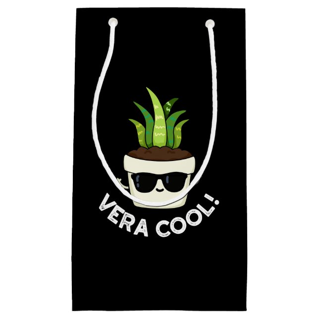 Petit Sac Cadeau Vera Cool Funny Aloe Vera Pun Dark BG (Devant)