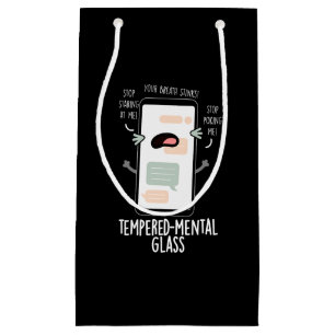 Petit Sac Cadeau Verre trempé mental Funny Cellphone Pun Dark BG