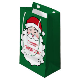 Petit Sac Cadeau Vert Noël père Noël