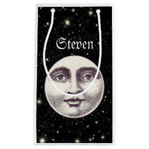 Petit Sac Cadeau Vintage homme dans la pleine lune visage lune