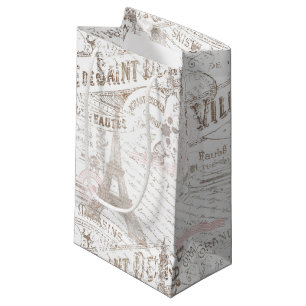 Petit Sac Cadeau Vintage Romance Collage rose ID226