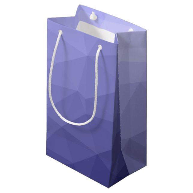 Petit Sac Cadeau Violet bleu maille foncé motif géométrique (Devant Angle)