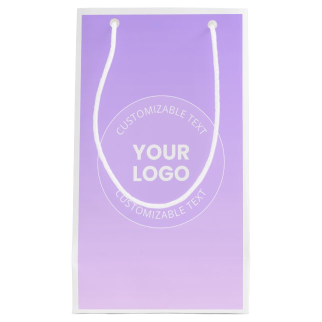 Petit Sac Cadeau Votre logo | Dégradé ombré lavande subtil (Devant)
