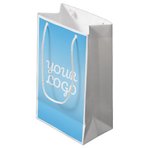 Petit Sac Cadeau Votre logo et ombre simple moderne Bleu clair