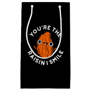 Petit Sac Cadeau Vous êtes le Raisin I Smile Funny Food Pun Dark BG