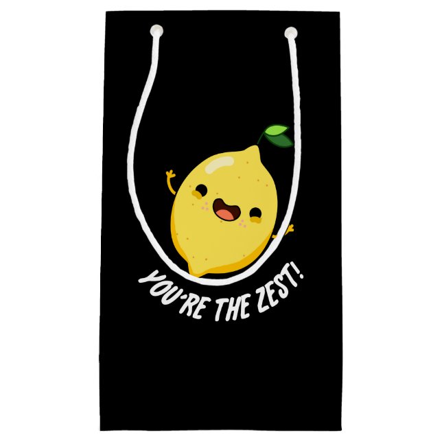 Petit Sac Cadeau Vous êtes le Zest Funny Lemon Pun Dark BG (Devant)