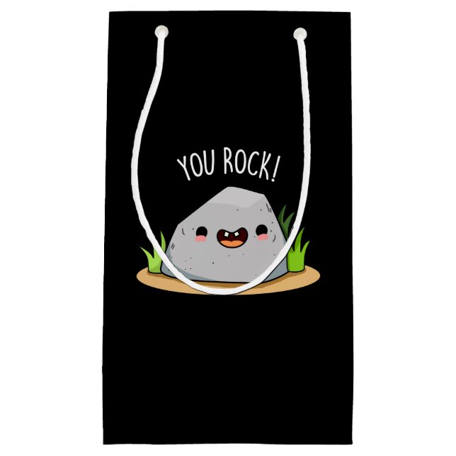Petit Sac Cadeau Vous Rock Funny Géologie Pun Dark BG (Devant)