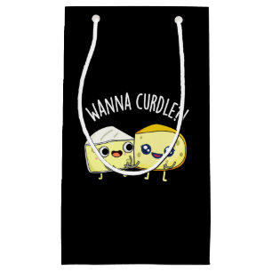 Petit Sac Cadeau Wanna Curdle Funny Cheese Puns Dark BG