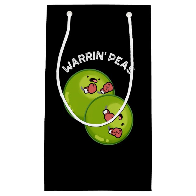 Petit Sac Cadeau Warrin Peace Funny Pea Pun Dark BG (Devant)