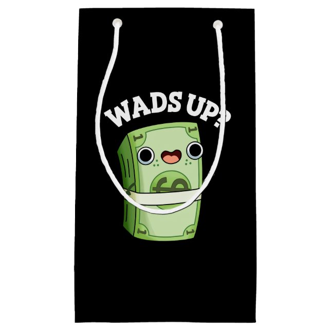 Petit Sac Cadeau Waves Up Funny Money Pun Dark BG (Devant)