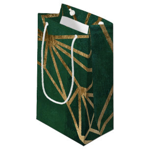 Petit Sac Cadeau Web Gold et Green Jungle