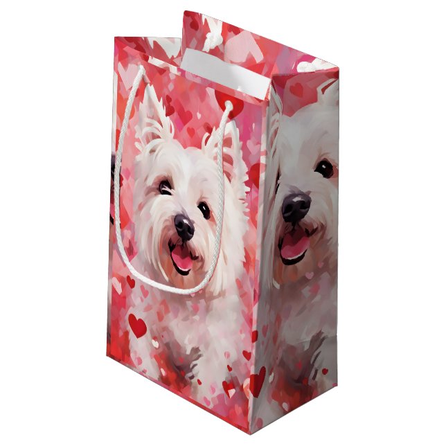 Petit Sac Cadeau West Highland White Terrier Valentines jour (Dos Angle)