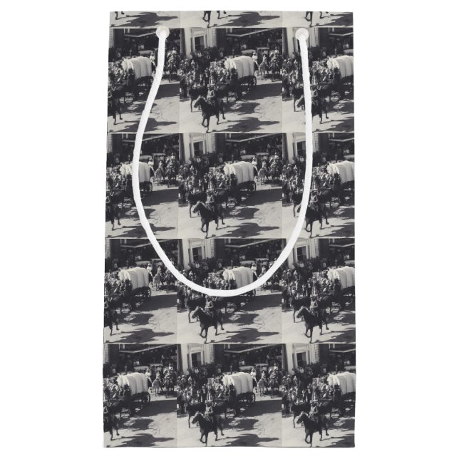 Petit Sac Cadeau Western Cowboys Sac-Cadeaux Trail Riders And Wagon (Devant)