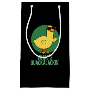 Petit Sac Cadeau What's Quackalackin Funny Duck Pun Dark BG