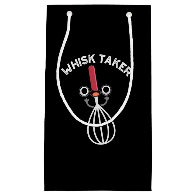 Petit Sac Cadeau Whisk Take Funny Baking Pun Dark BG (Devant)