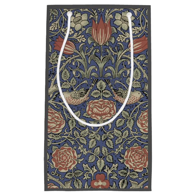 Petit Sac Cadeau William Morris Tudor Fond d'écran Rose (Devant)