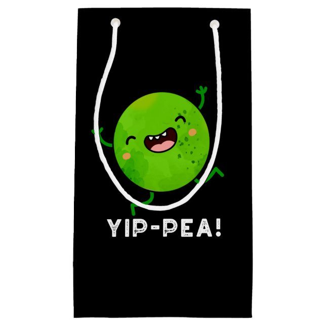 Petit Sac Cadeau Yip-pea Happy Pea Pun Dark BG (Devant)