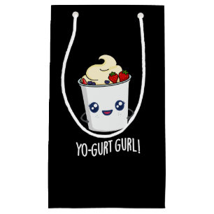Petit Sac Cadeau Yo-gurt Gurl Funny Yaourt Pun Dark BG
