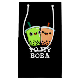 Petit Sac Cadeau Yo My Boba Funny Boba Tea Pun Dark BG