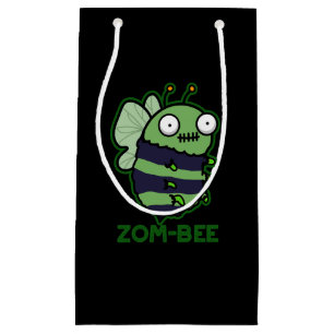 Petit Sac Cadeau Zom-bee Drôle Halloween Zombie Bee Pun Dark BG