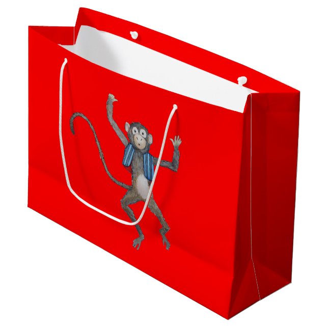 Petit sac de cadeau de singe (Devant Angle)